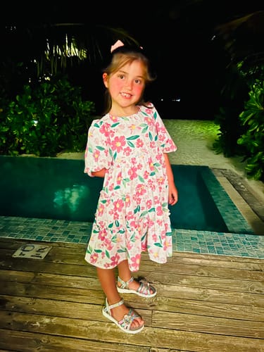 Customer photo review of Baby Girl Autumn Knitted Cardigan Floral Dress Two-piece Set