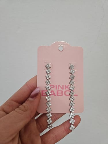 Customer photo review of Orecchini strass square