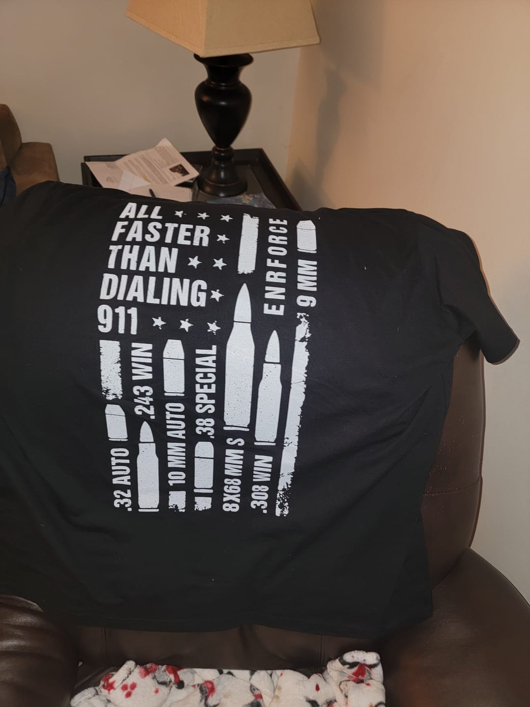 Customer photo review of All Faster Than Dialing 911 Tee
