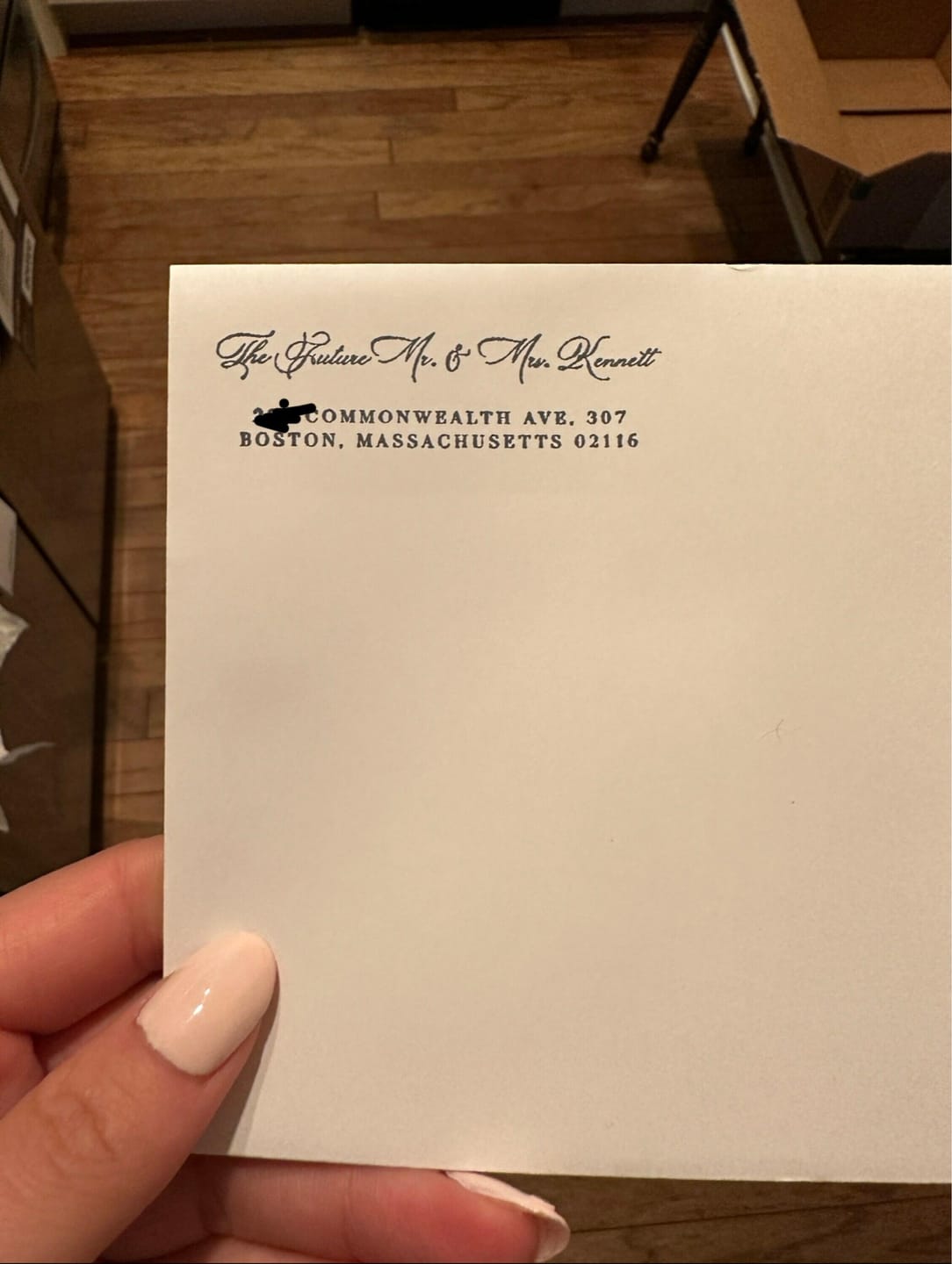 Customer photo review of Elegant return address stamp
