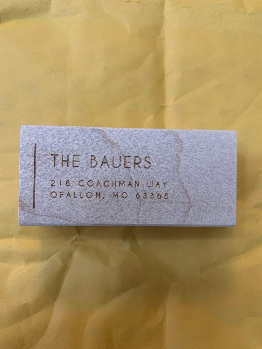 Customer photo review of Modern return address stamp