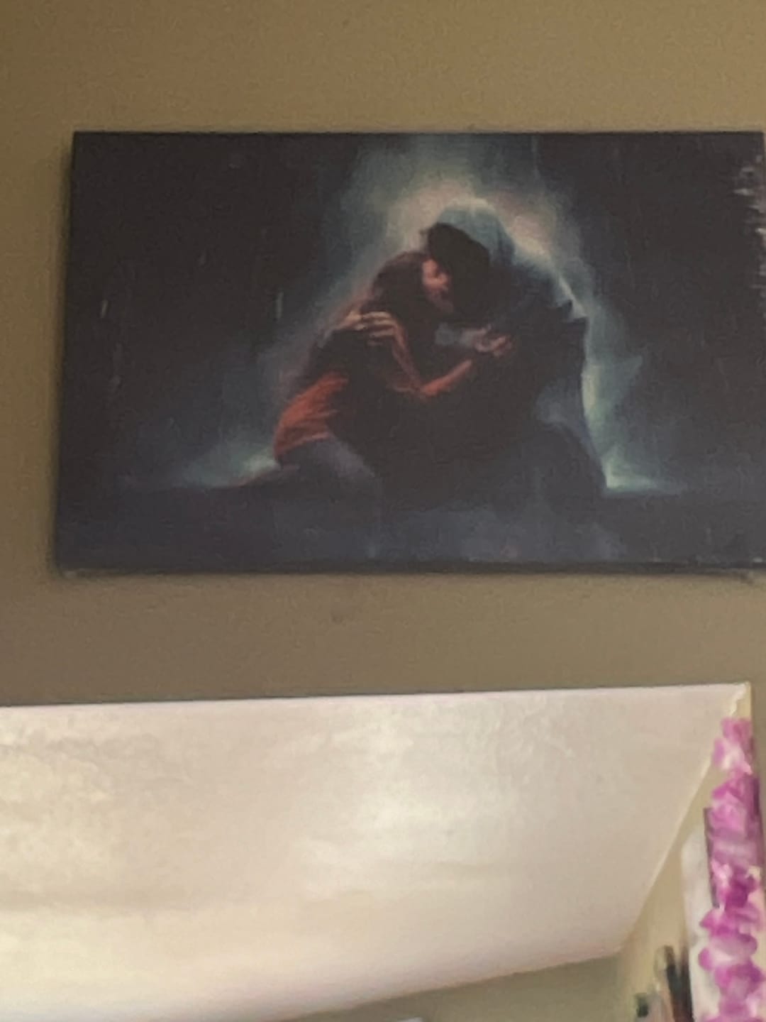Customer photo review of Christian Art: Jesus Holds A Woman In The Storm Wall Art Canvas