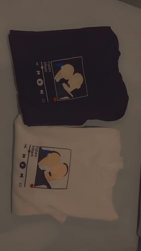 Customer photo review of Custom Embroidered Sweatshirt Portrait Music Player Couple Family Gift