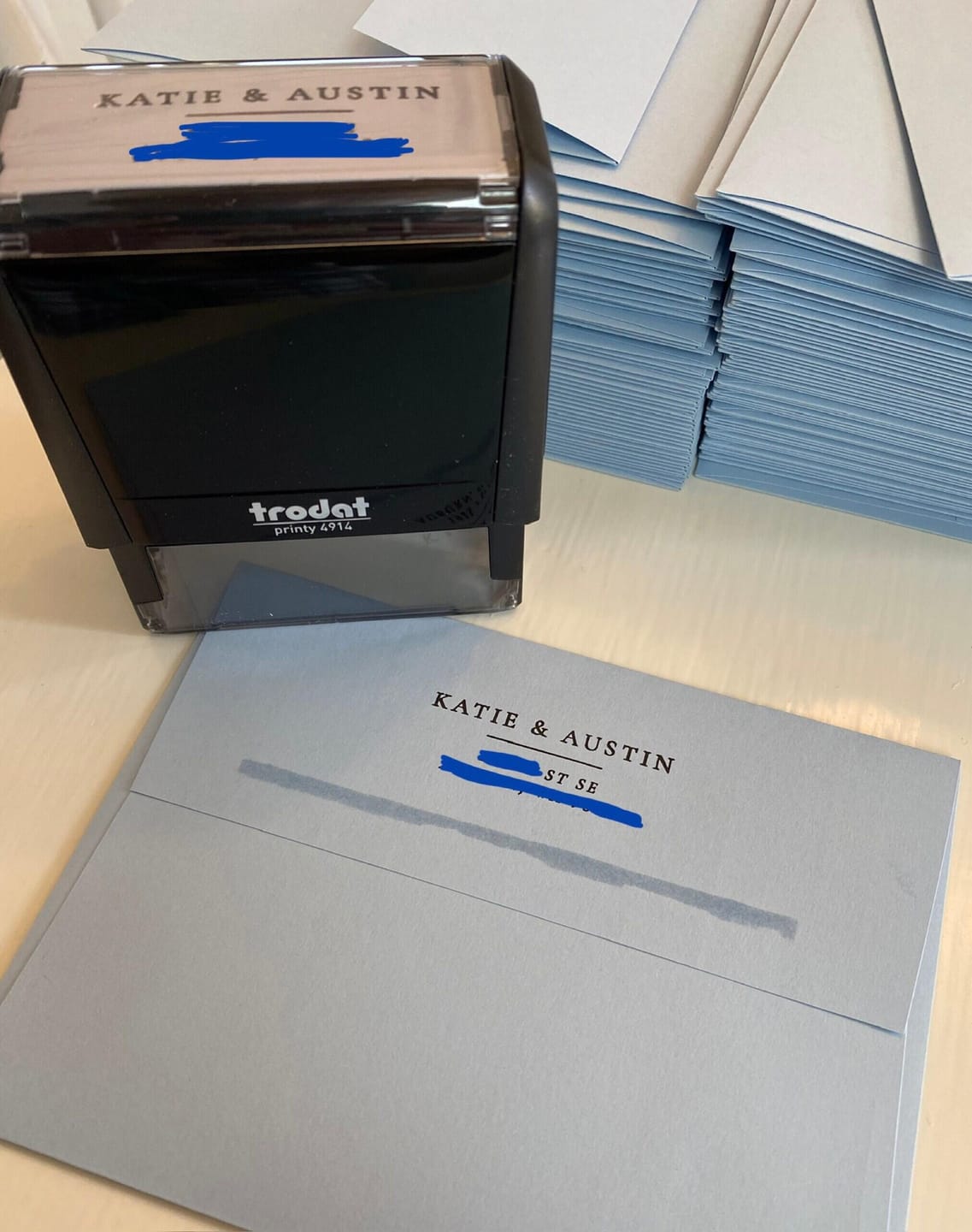 Customer photo review of Modern return address stamp