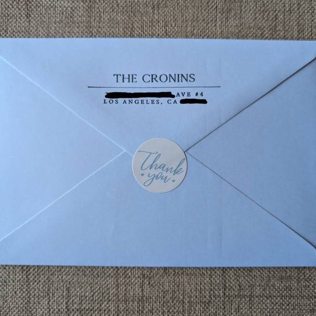 Customer photo review of Modern return address stamp