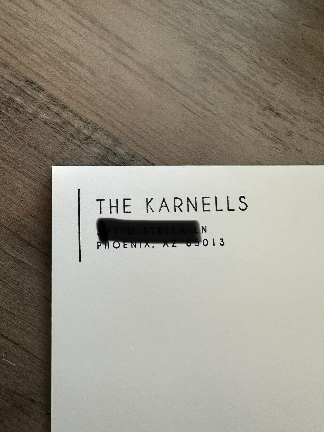 Customer photo review of Modern return address stamp