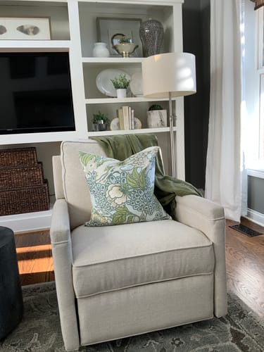 Customer photo review of Honshu Robin's Egg Pillow Cover