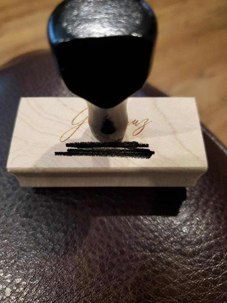 Customer photo review of Elegant return address stamp