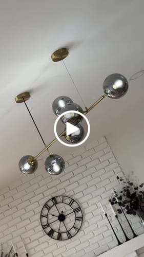 Customer video review of 6-light Glass Globe Linear Chandelier