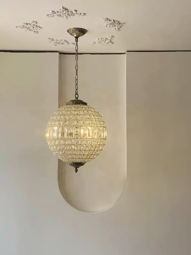 Customer photo review of Mid-century Modern Crystal Orb Chandelier