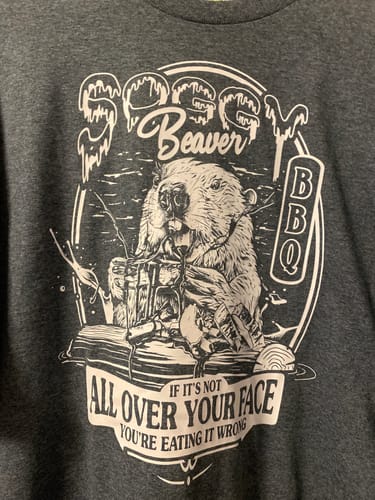 Customer photo review of Soggy Beaver BBQ Cotton Tee