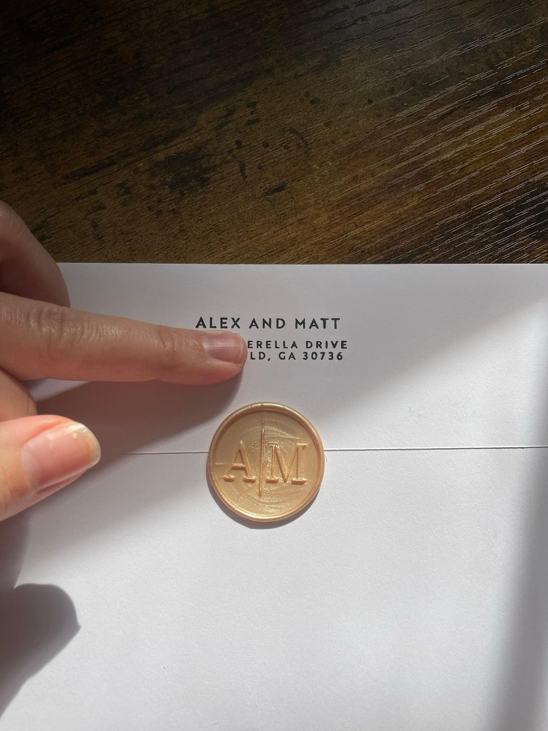 Customer photo review of Modern return address stamp