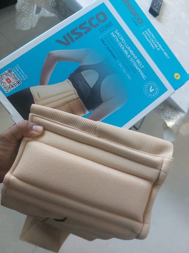 Customer photo review of Sacro Lumbar Belt 10" Back Double Strap | Supports the Lower back | Corrects Posture & Relieves Back Pain (Beige)