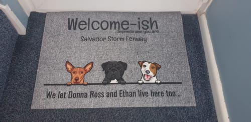 Customer photo review of All my furry friends - Personalised doormat