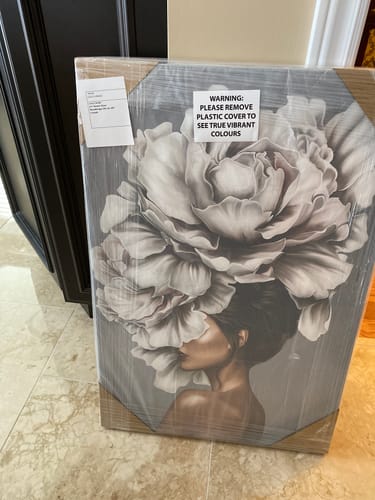 Customer photo review of 'Woman Unfold' Framed Canvas