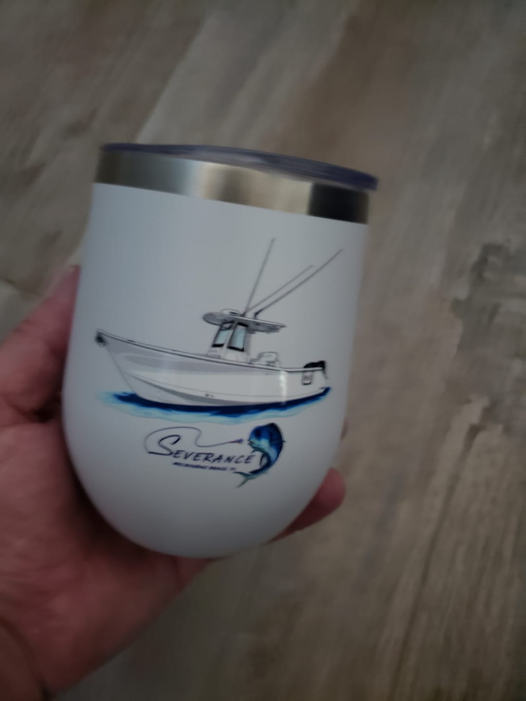 Customer photo review of Custom Wine Tumblers
