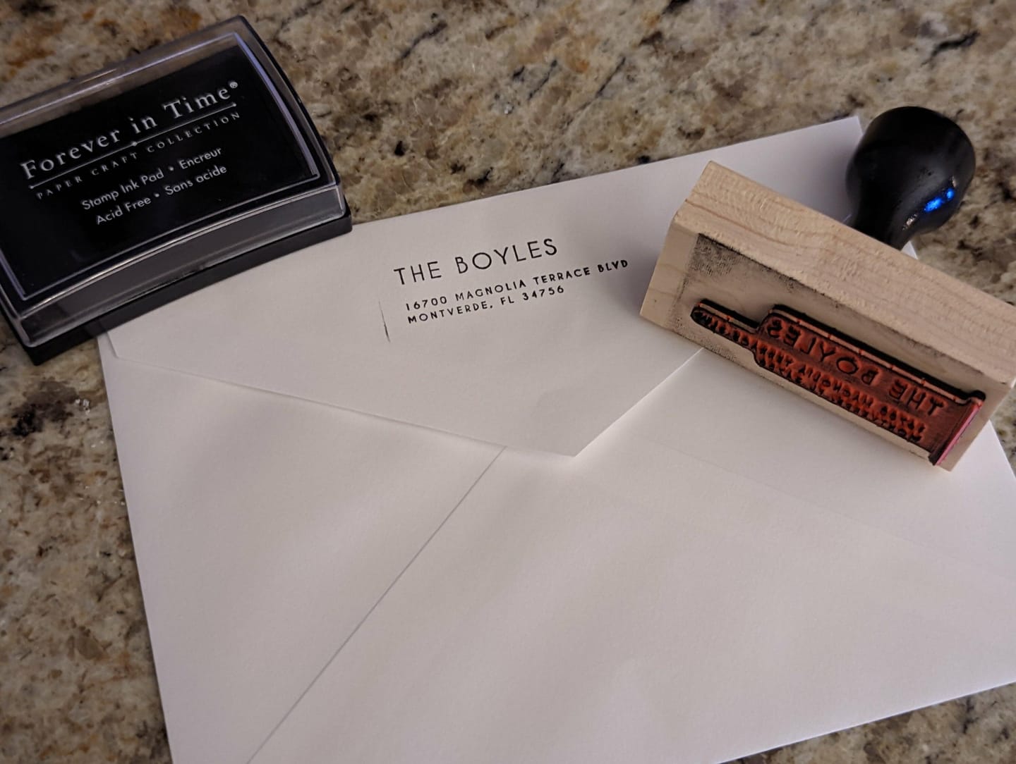 Customer photo review of Modern return address stamp