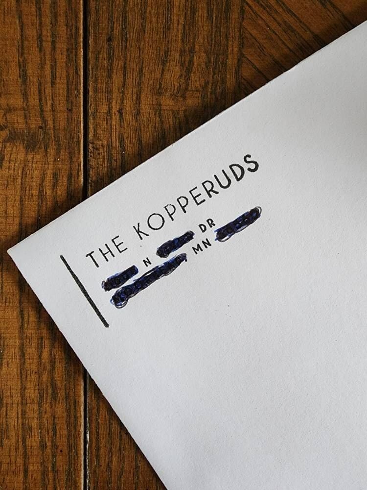 Customer photo review of Modern return address stamp