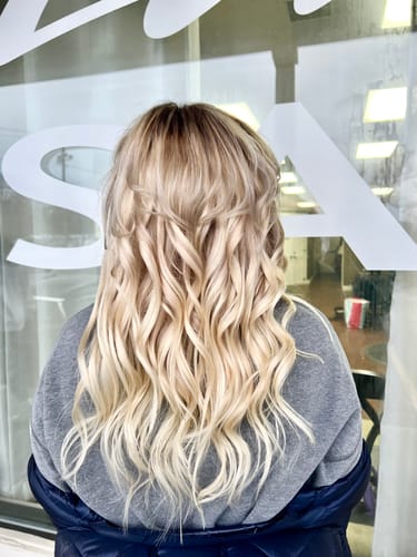 Customer photo review of Full Shine PU Seamless Clip in Extensions 100% Remy Human Hair 8 Pieces Balayage (#18/22/60)