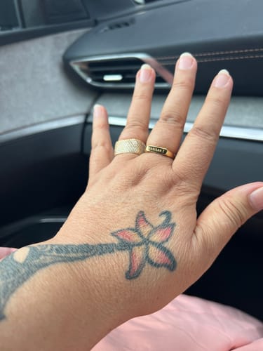 Customer photo review of Dazzling Square Zirconia Encrusted Ring