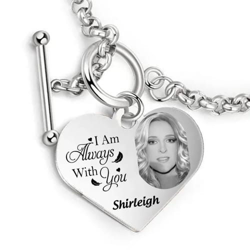 Customer photo review of Personalized Heart Bracelet I'm Always With You - Memorial Gift For Family, Friend