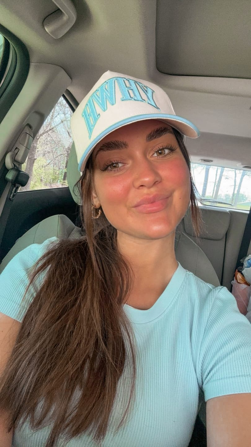 Customer photo review of ‘YHWH’ Structured SnapBack - Cream/Baby Blue