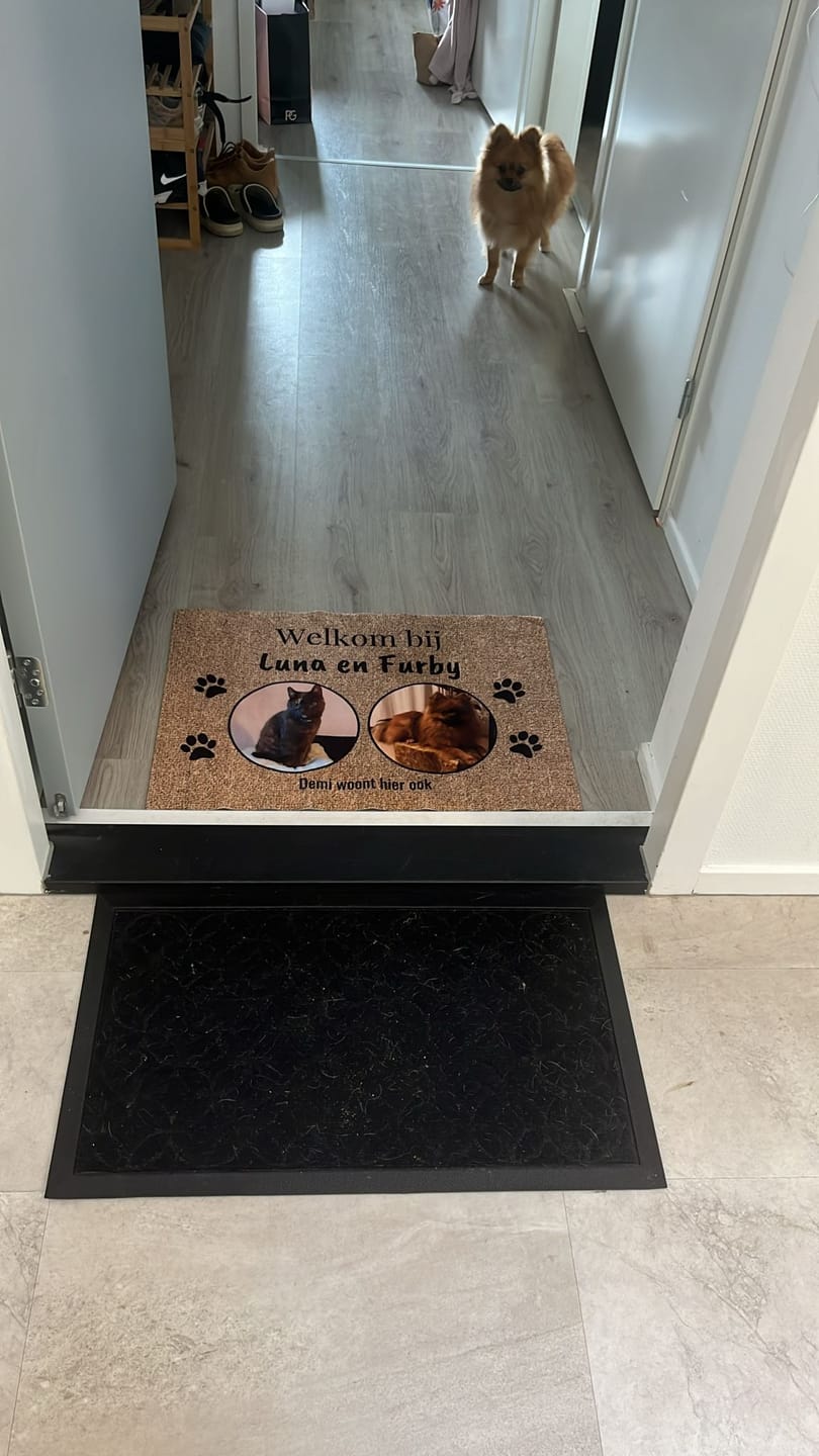 Customer photo review of Eigen foto - Gepersonaliseerde huisdier deurmat