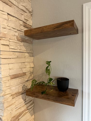 Customer photo review of Rustic Floating Shelves