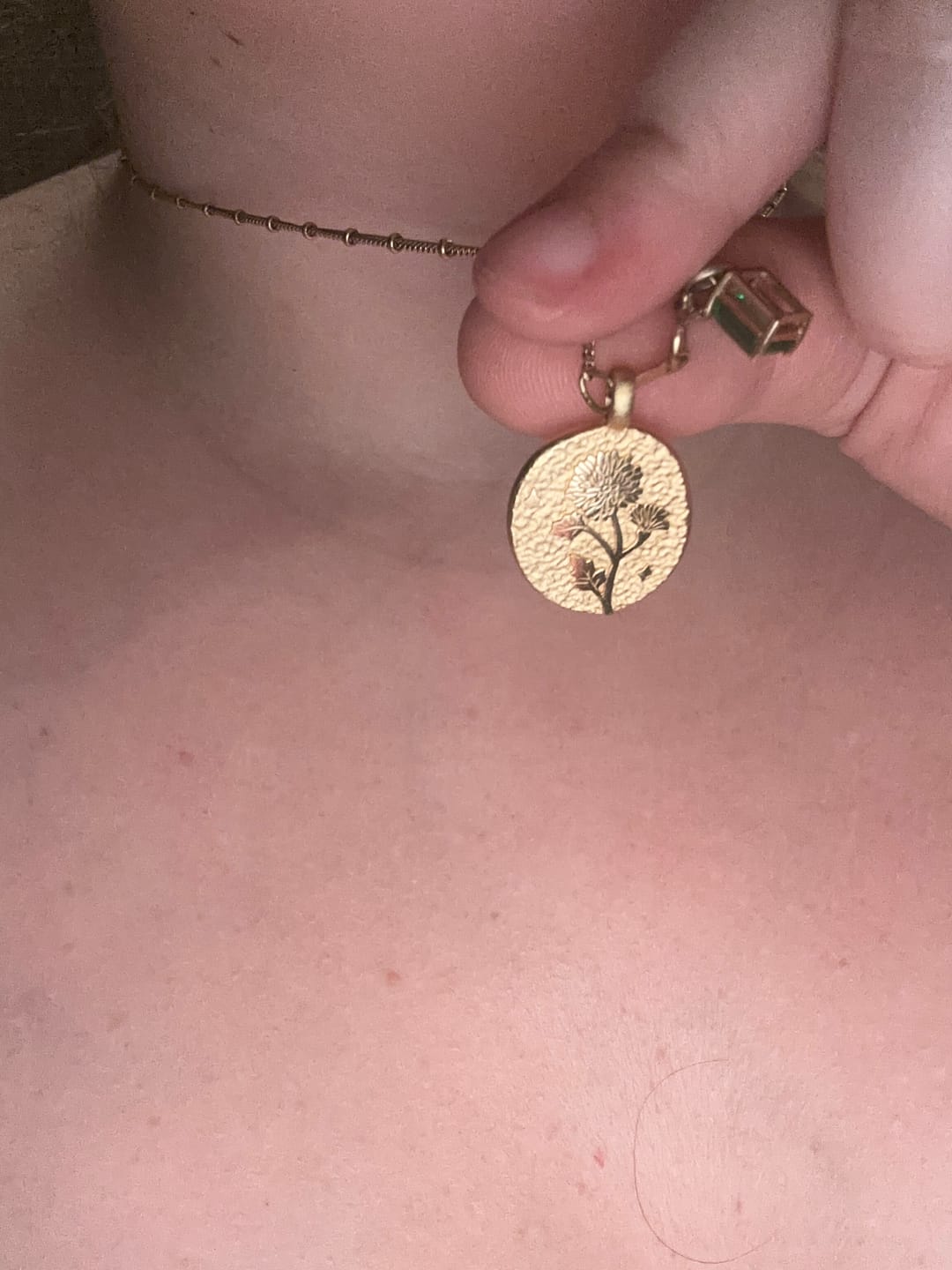 Customer photo review of Birth Flower Charm