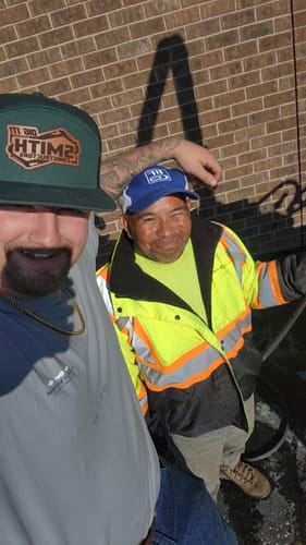 Customer photo review of Flat Bill Seven-Panel Leather Patch Hat - Richardson 168