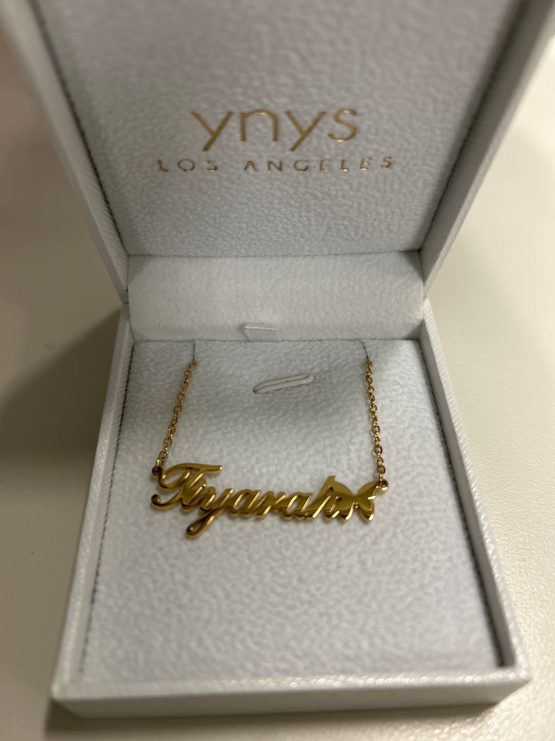 Customer photo review of Butterfly Name Necklace