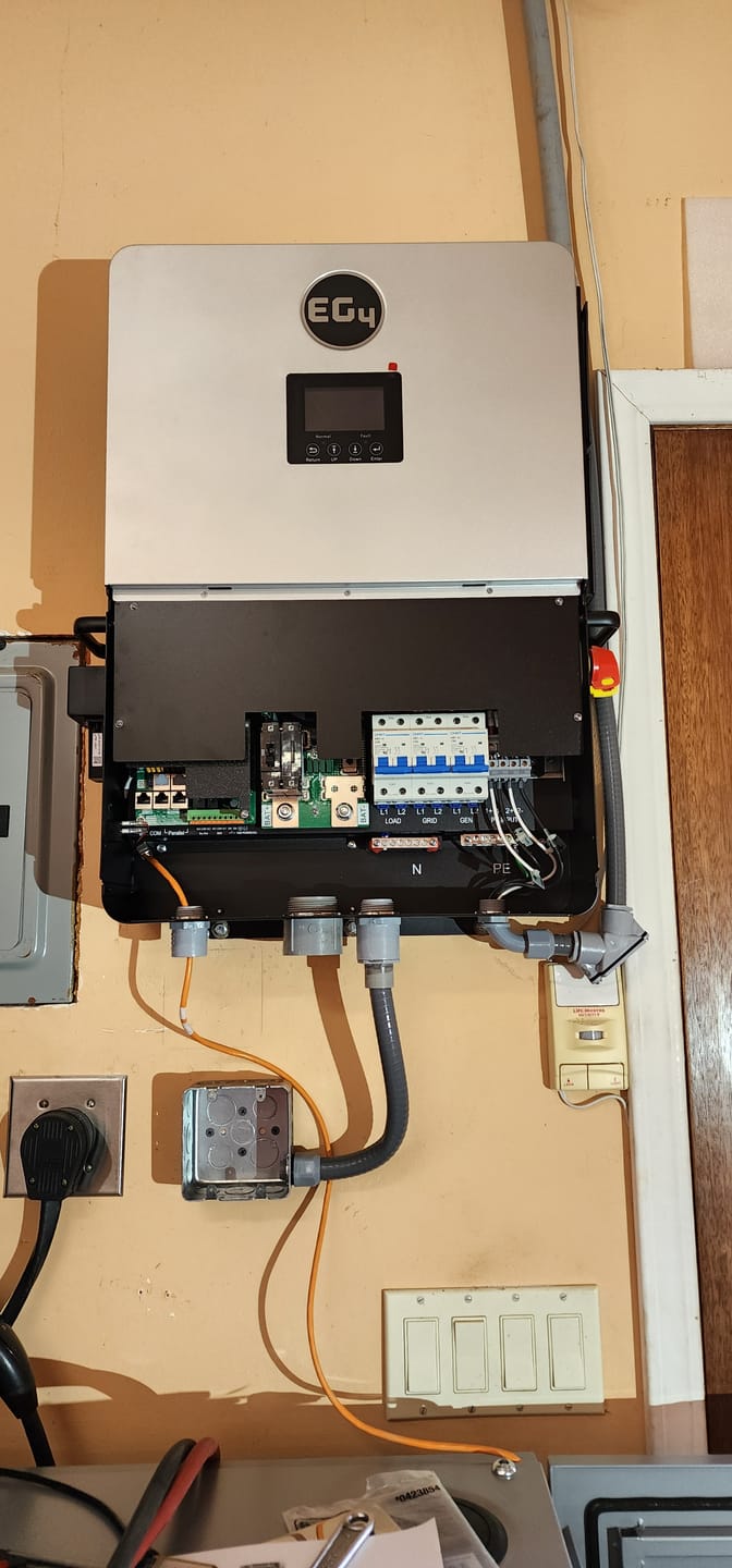 Customer photo review of EG4 6000XP Off-Grid Inverter | 8000W PV Input | 6000W Output | 480V VOC Input | 48V 120/240V Split Phase | All-In-One Solar Inverter