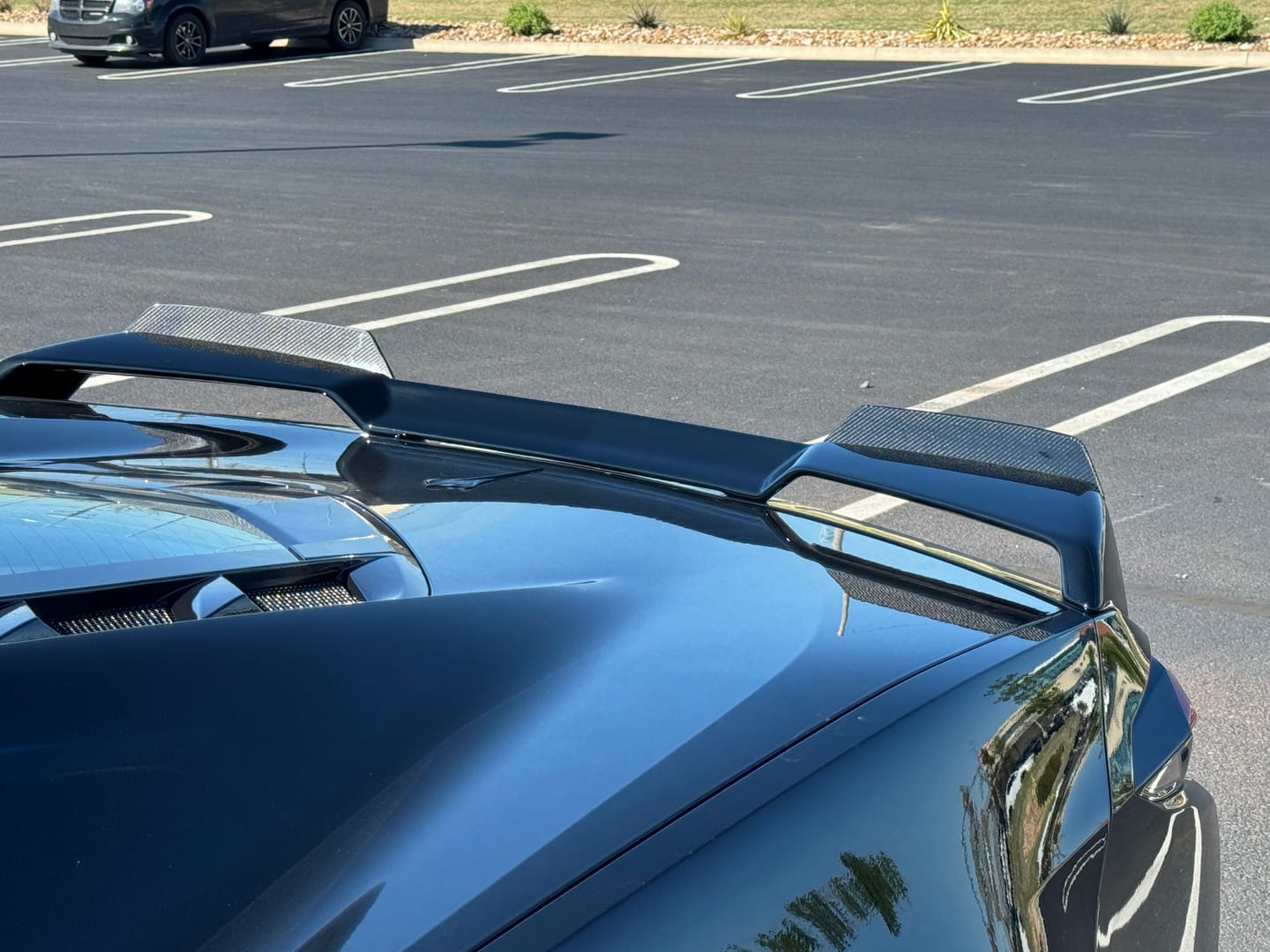 Customer photo review of Corvette C8 Z51 Rear Trunk Spoiler Add-On Wicker Extension