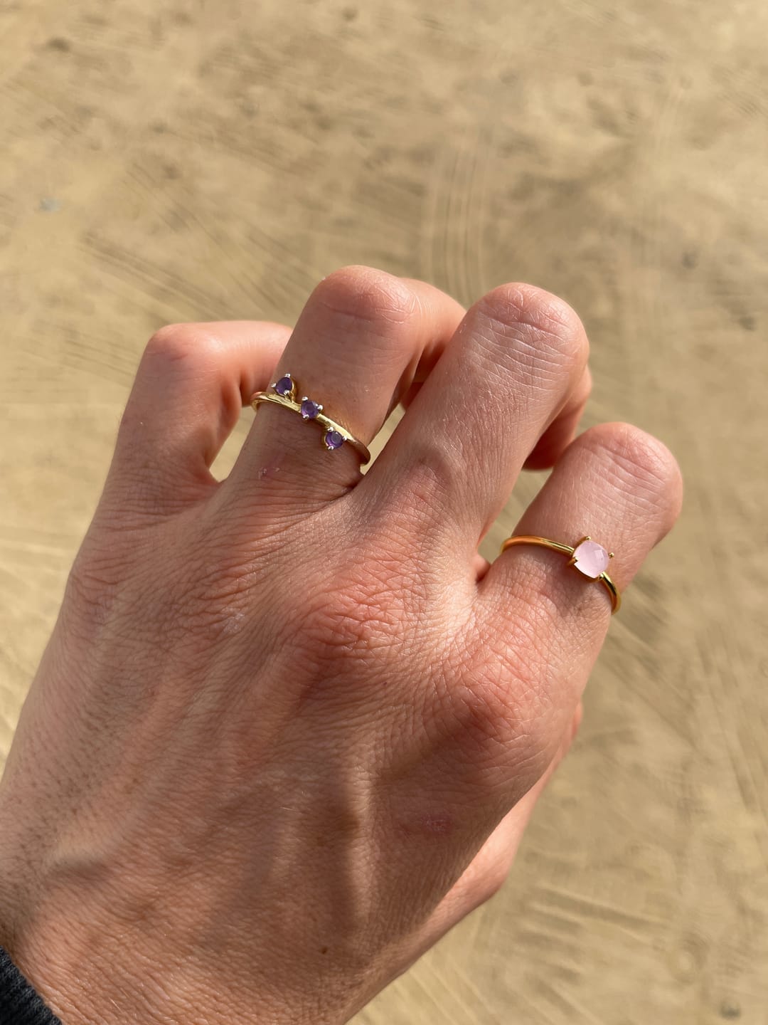 Customer photo review of Anillo Cuarzo Rosa | Amor - Sensibilidad