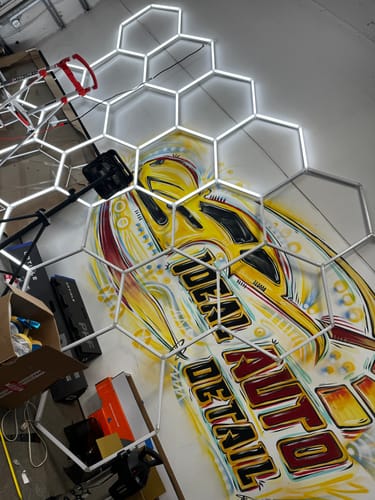 Customer photo review of Dimmable Hex LED Garage Lights