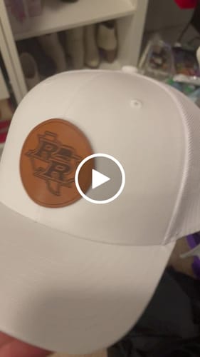 Customer video review of Custom Leather Patch Trucker Hat - Richardson 112