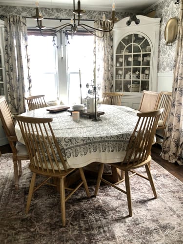 Customer photo review of Slate Block Print Tablecloth