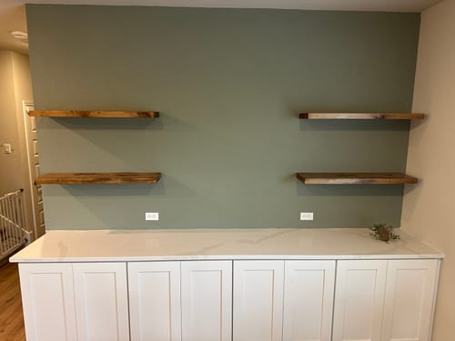 Customer photo review of Rustic Floating Shelves