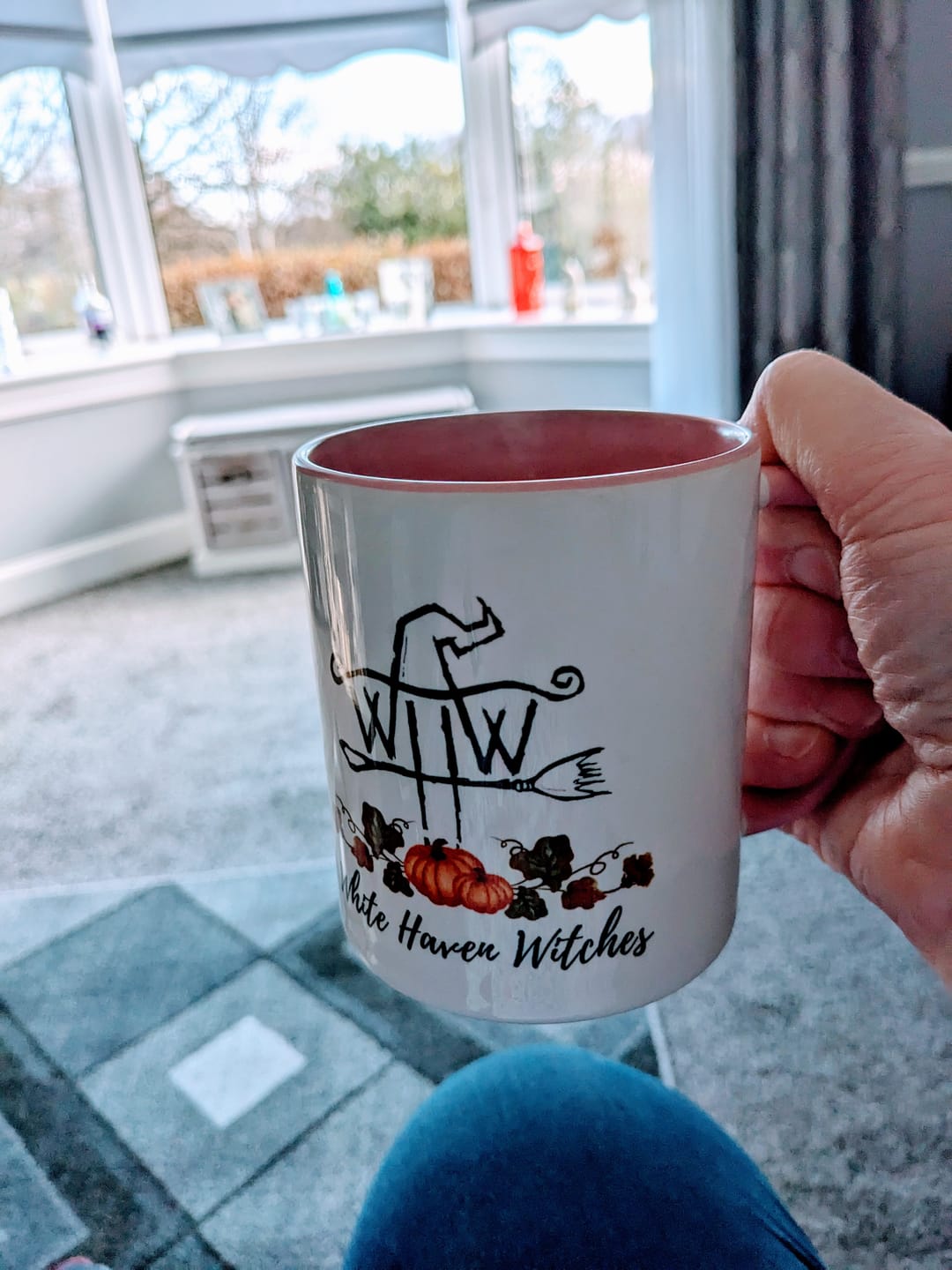 Customer photo review of Samhain White Haven Witches White 11oz Ceramic Mug with Color Inside