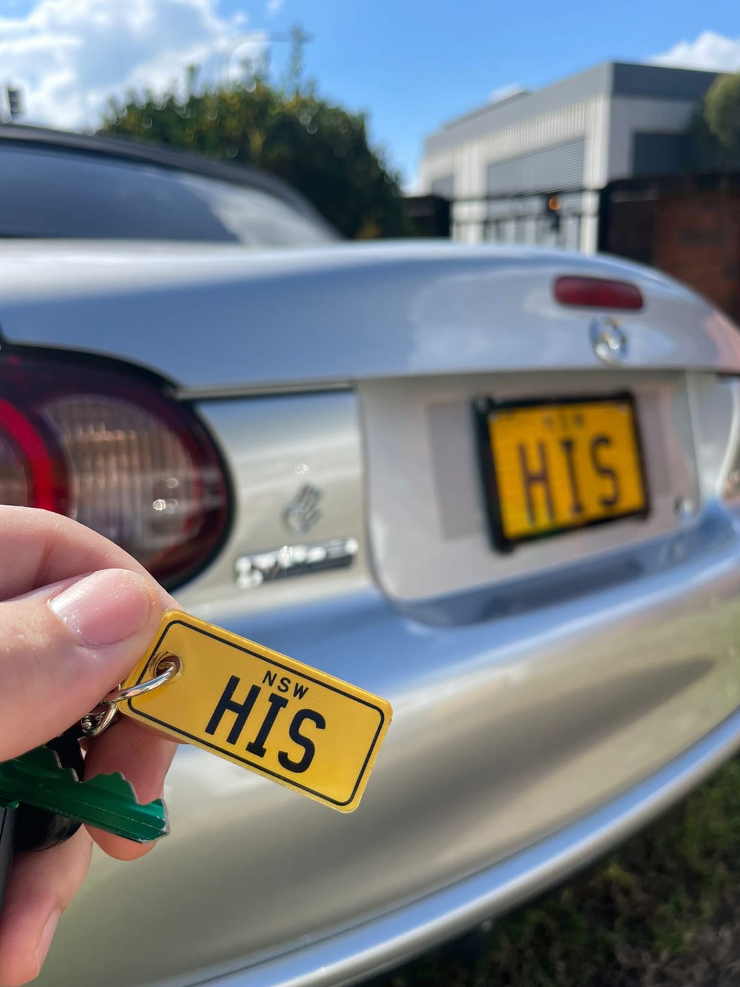 Customer photo review of NSW Traditional Licence Plate Custom Keychain