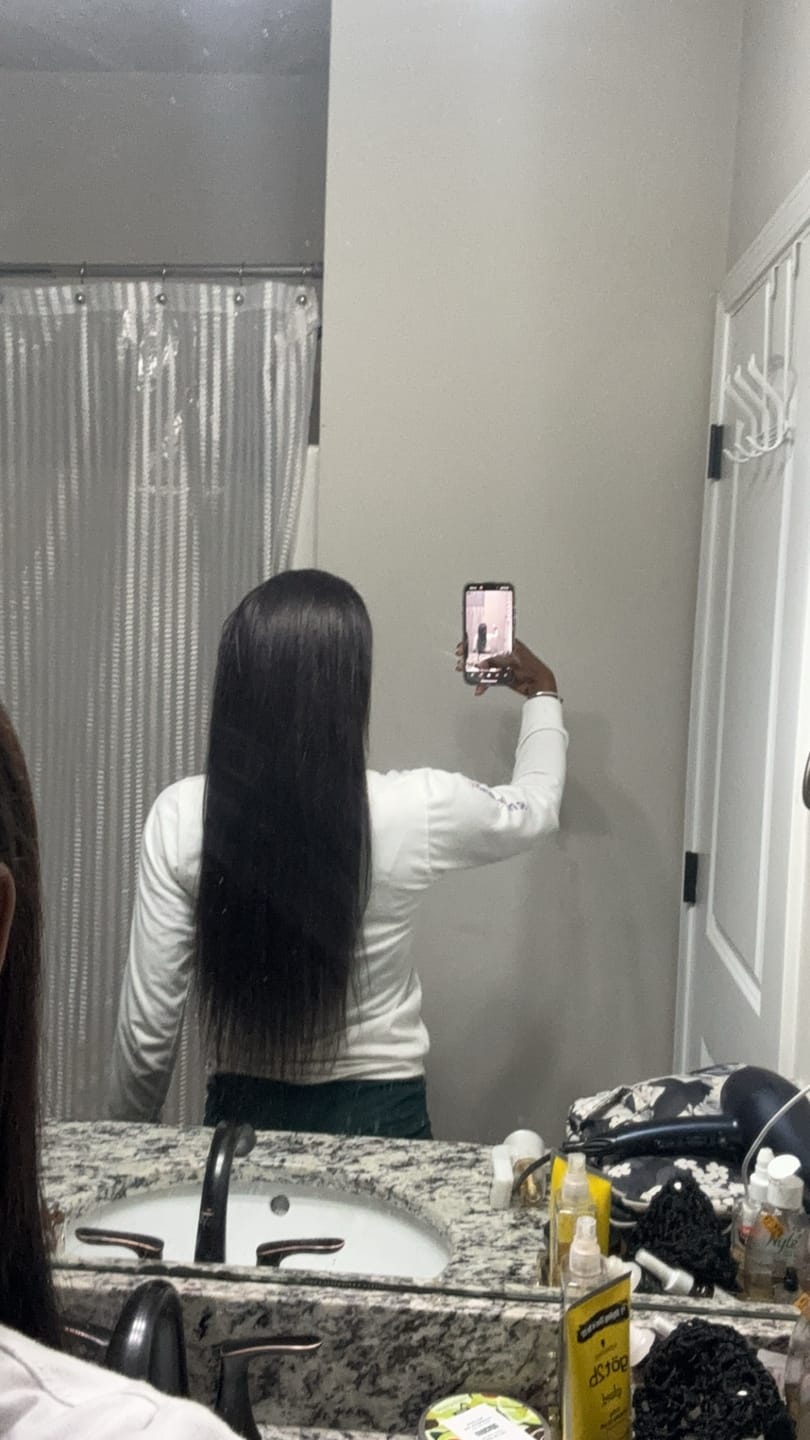 Customer photo review of Natural Color Light Yaki Micro Loop Hair Extension
