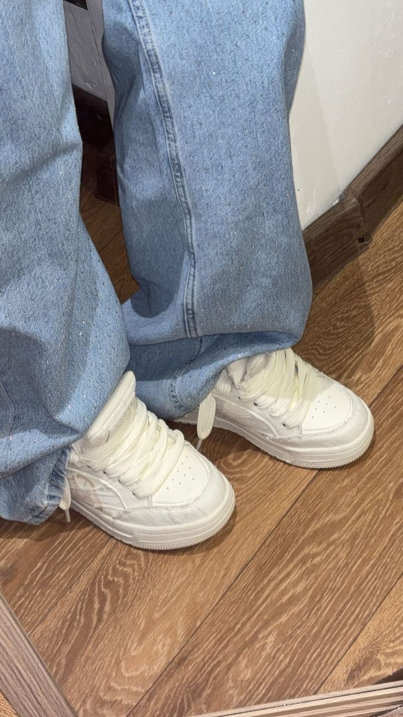 Customer photo review of Double Tongue Sneakers
