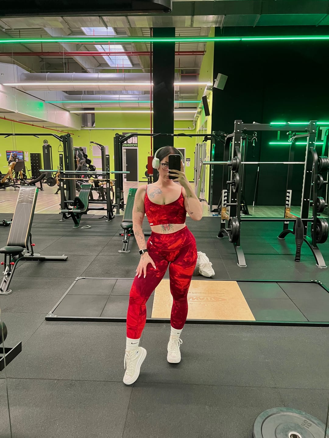 Customer photo review of Leggings Maltinto Rosso Inferno