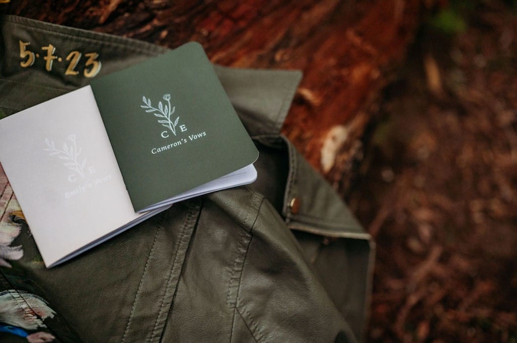 Customer photo review of Monogram Bouquet Wedding Vow Books