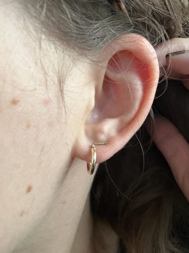 Customer photo review of Short Bar Earring Studs