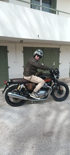 Customer photo review of Sacoche latérale cuir Marron pour Royal Enfield