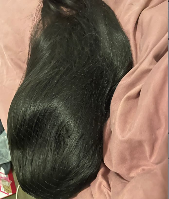 Customer photo review of Wavymy HD Lace Wear Go Wigs Dome Cap Glueless Straight  4x6 Lace Closure Wigs 180% Density