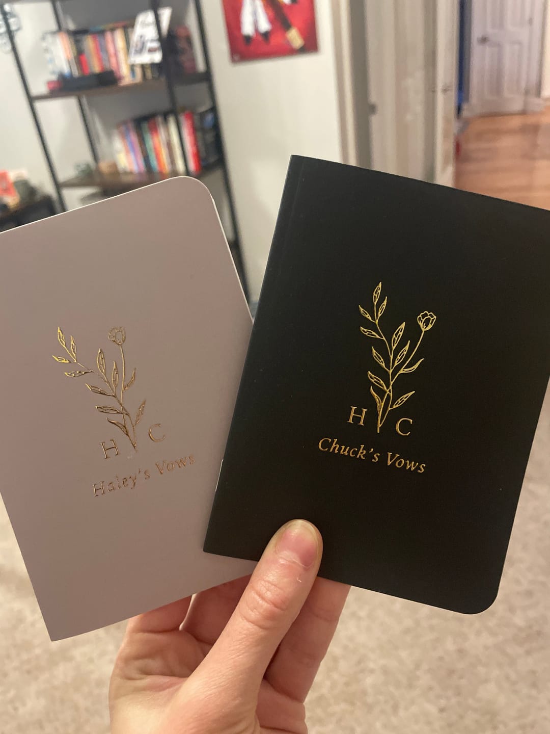 Customer photo review of Monogram Bouquet Wedding Vow Books