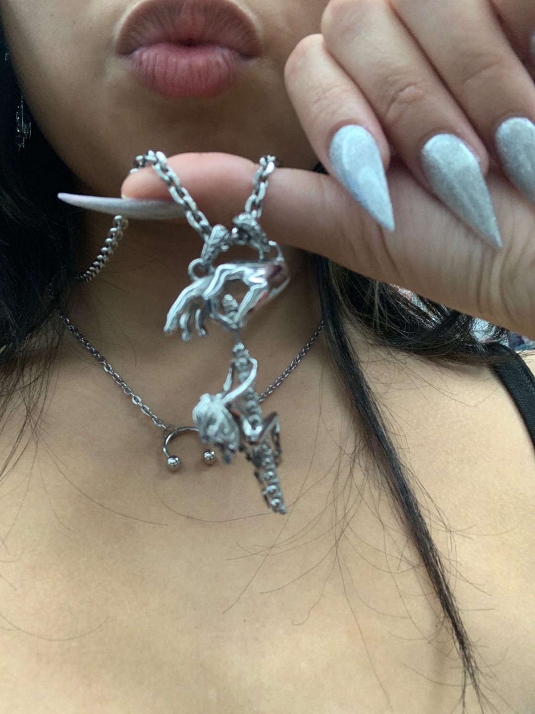 Customer photo review of DANCING WITH DEATH PENDANT