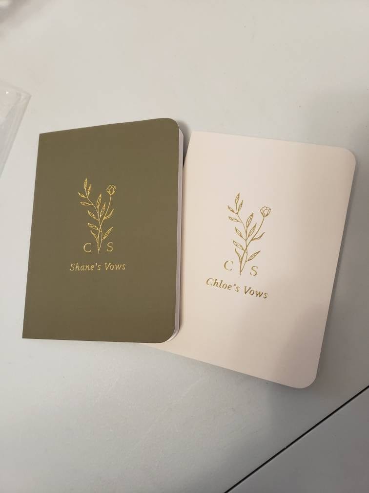 Customer photo review of Monogram Bouquet Wedding Vow Books